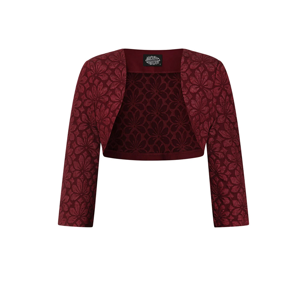 Burgundy Wine Twin Set Swing Dress With Matching Bolero